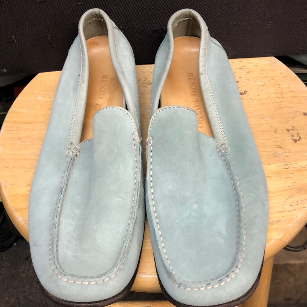 Renzo Favero Men's turquoise suede Loafers